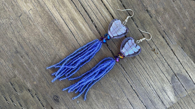 Heart Tassel Earrings - Affordable Jewellery Supplies