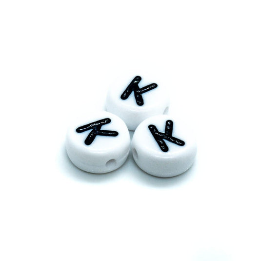 Acrylic Alphabet and Number Beads 7mm Letter A - Affordable Jewellery Supplies