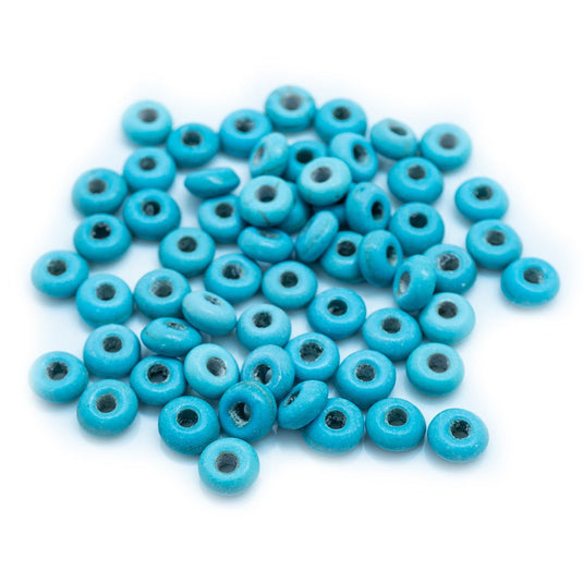 Synthetic Turquoise Donut 4mm x 2mm Turquoise - Affordable Jewellery Supplies