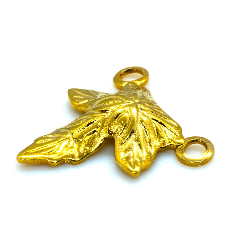 Load image into Gallery viewer, Leaf Charm 10mm x 10mm Gold plated - Affordable Jewellery Supplies
