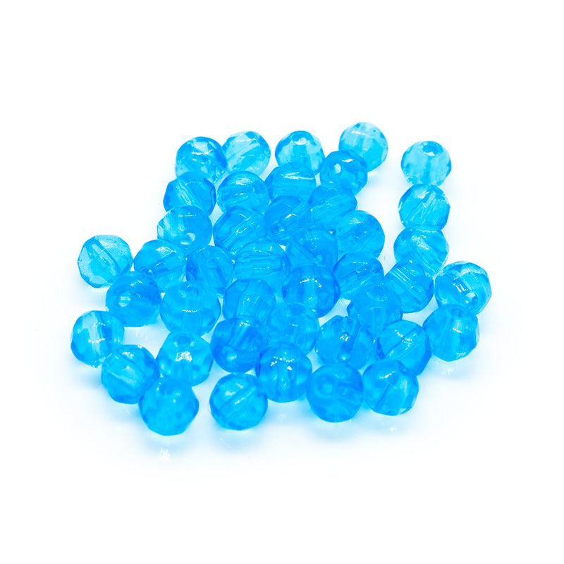 Load image into Gallery viewer, Crystal Glass Faceted Round 4mm Dark Aqua - Affordable Jewellery Supplies
