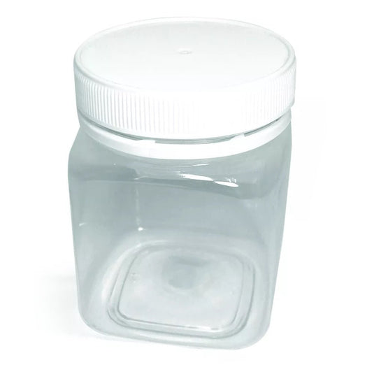 Preloved Bead Storage Jars 200ml Clear with White Lid - Affordable Jewellery Supplies