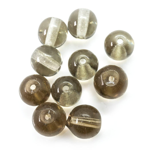 Czech Glass Druk Round 6mm Smoke - Affordable Jewellery Supplies