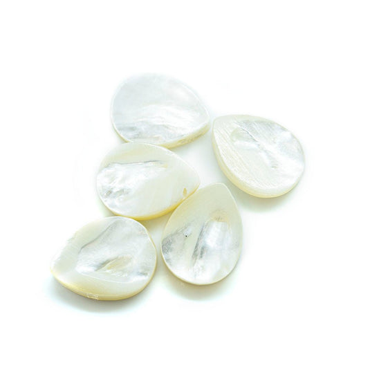 Large Natural Shell Drop 16mm x 12mm x 3 - 4mm Natural - Affordable Jewellery Supplies