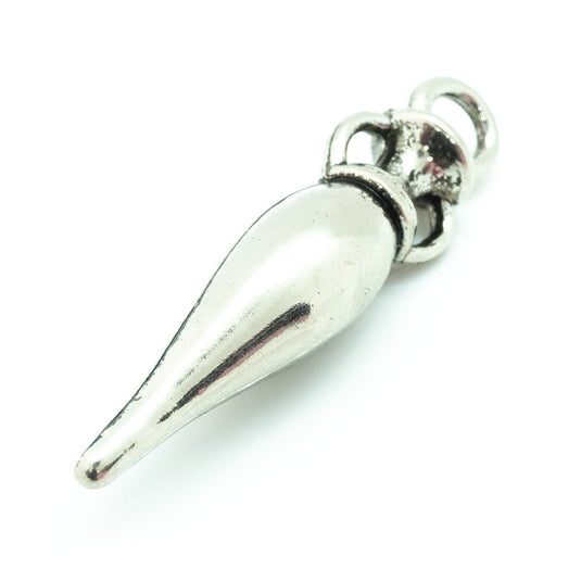 Lightweight Amphora Charm 50mm x 13mm Silver - Affordable Jewellery Supplies