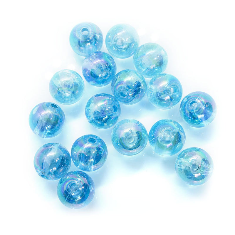 Load image into Gallery viewer, Eco - Friendly Transparent Beads 10mm Aqua - Affordable Jewellery Supplies
