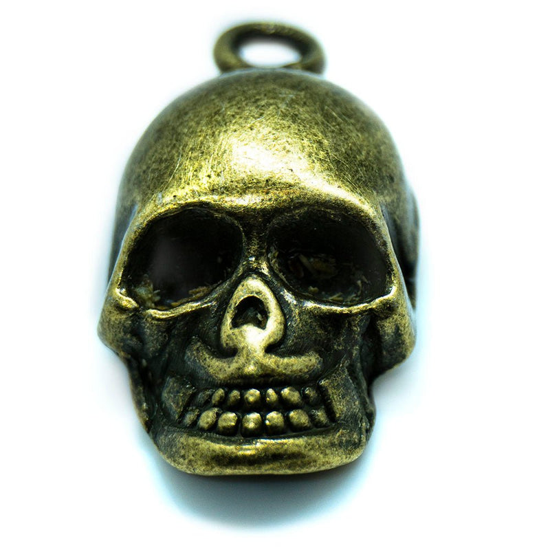 Load image into Gallery viewer, Skull Charm 20mm x 11mm Brass - Affordable Jewellery Supplies
