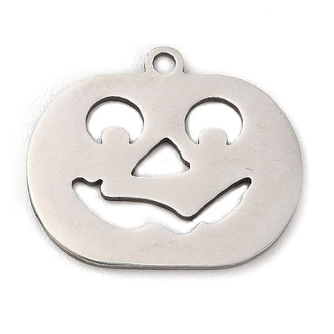 201 Stainless Steel Pumpkin Charm 15.5mm x 18.5mm x 1mm Stainless Steel - Affordable Jewellery Supplies