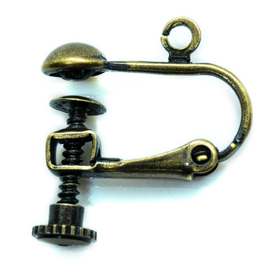 Hinged Clip - on Earring with Loop 20mm x 15mm Antique Gold - Affordable Jewellery Supplies