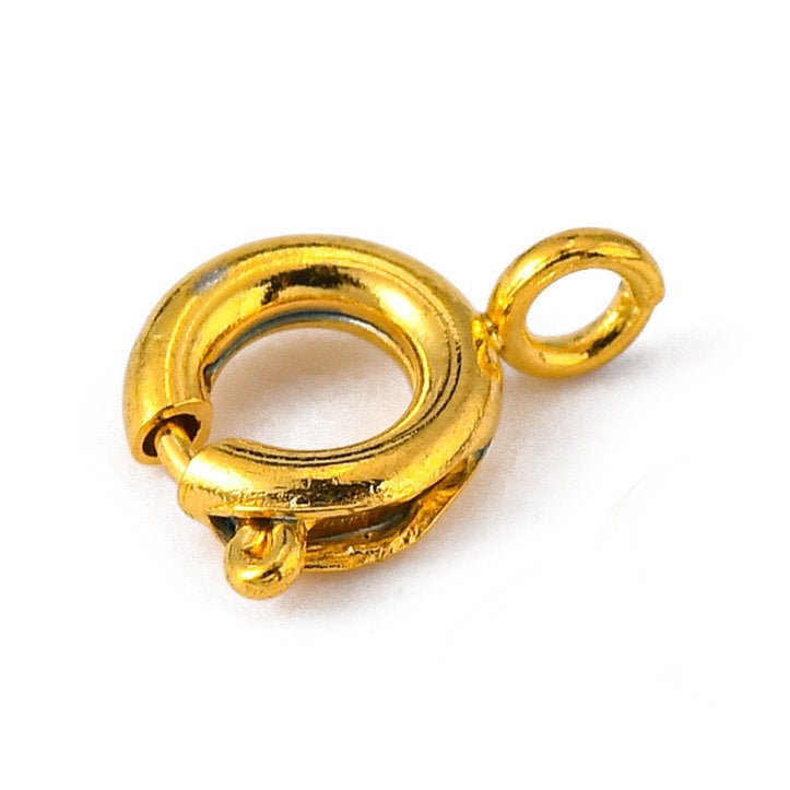 Load image into Gallery viewer, Springring Clasps 6mm Gold - Affordable Jewellery Supplies
