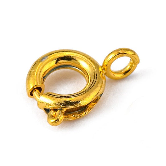 Springring Clasps 6mm Gold - Affordable Jewellery Supplies