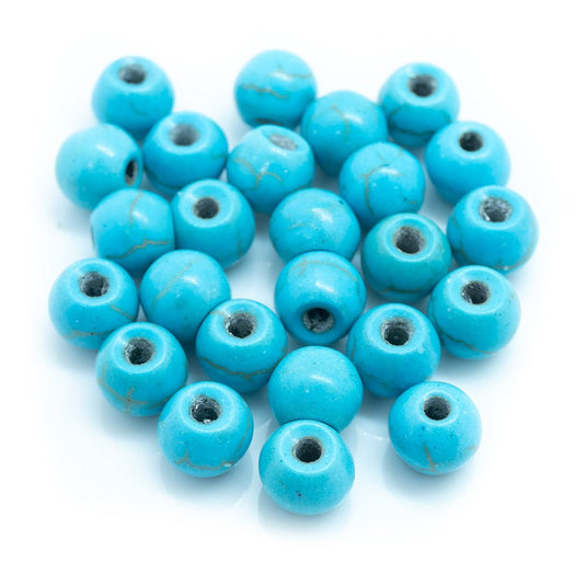 Synthetic Turquoise Round 6mm Turquoise - Affordable Jewellery Supplies