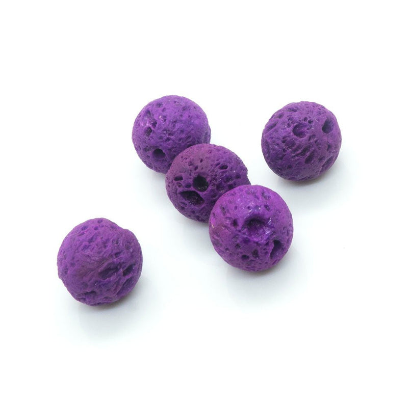 Load image into Gallery viewer, Synthetic Lava Rock Beads 6mm Violet - Affordable Jewellery Supplies
