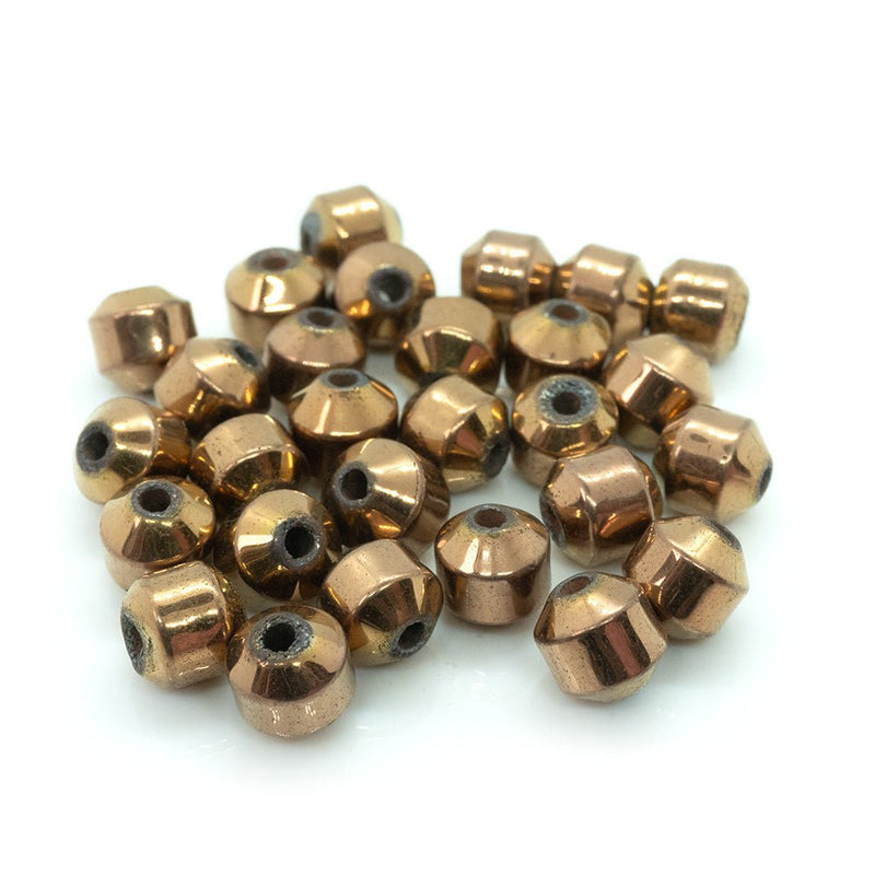 Load image into Gallery viewer, Hematite Bicone Beads 6mm Electroplated Copper - Affordable Jewellery Supplies
