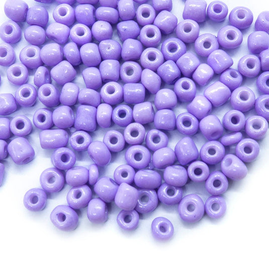 Baking Glass Seed Beads 6/0 4 - 5mm x3 - 4mm Lilac - Affordable Jewellery Supplies