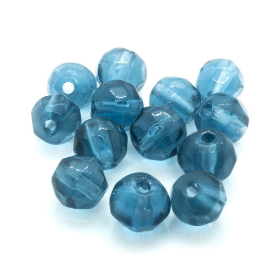 Crystal Glass Faceted Round 4mm Marine Blue - Affordable Jewellery Supplies