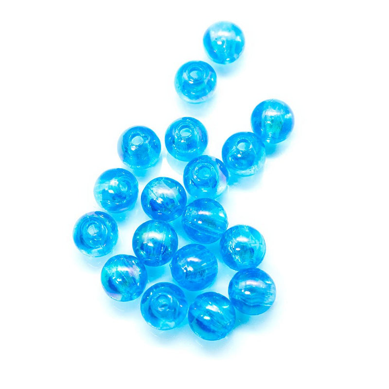 Load image into Gallery viewer, Eco - Friendly Transparent Beads 6mm Aqua - Affordable Jewellery Supplies
