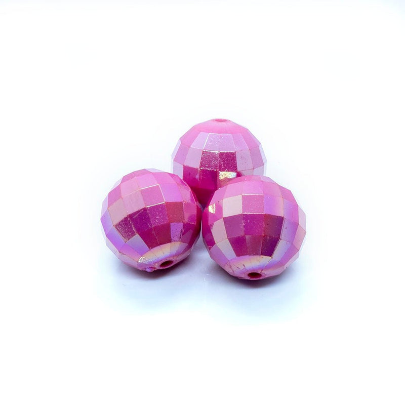 Load image into Gallery viewer, Bubblegum Acrylic Beads Faceted 20mm Pink - Affordable Jewellery Supplies
