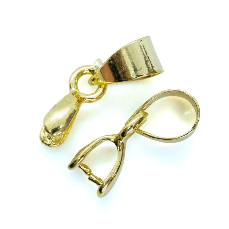 Load image into Gallery viewer, Pinch Bail With Loop 12mm Gold - Affordable Jewellery Supplies
