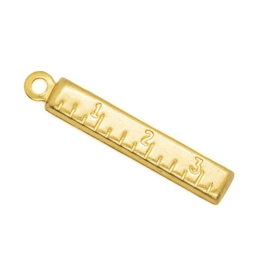 Stamped Ruler Charm 22mm Gold - Affordable Jewellery Supplies