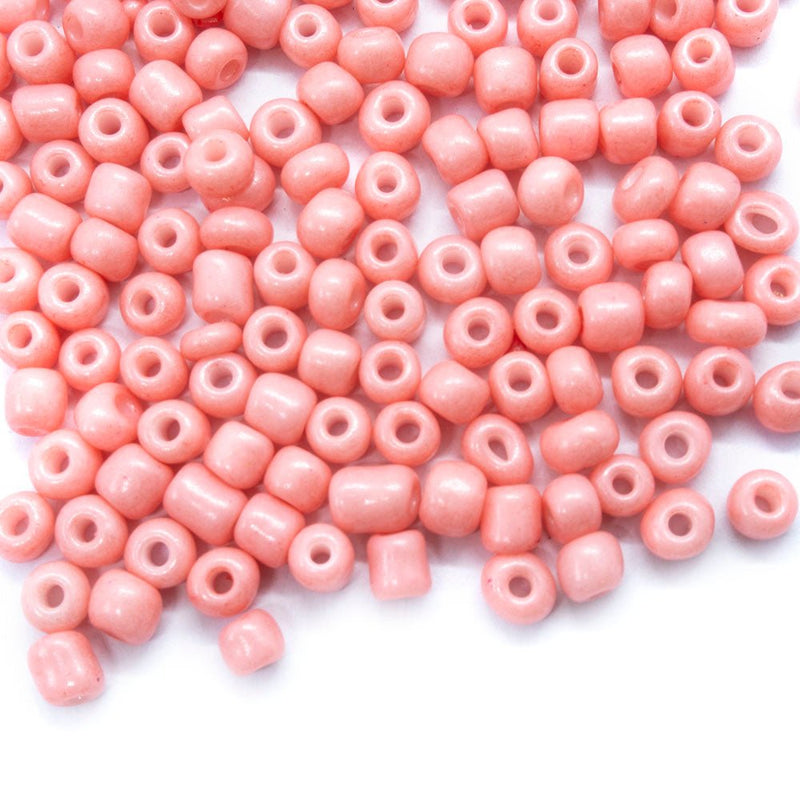 Load image into Gallery viewer, Baking Glass Seed Beads 6/0 4 - 5mm x3 - 4mm Pink - Affordable Jewellery Supplies
