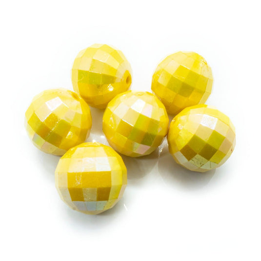 Bubblegum Acrylic Beads Faceted 20mm Yellow - Affordable Jewellery Supplies