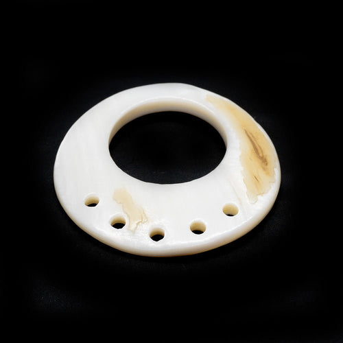 Round Mother of Pearl Pendant Connector 35mm Natural - Affordable Jewellery Supplies