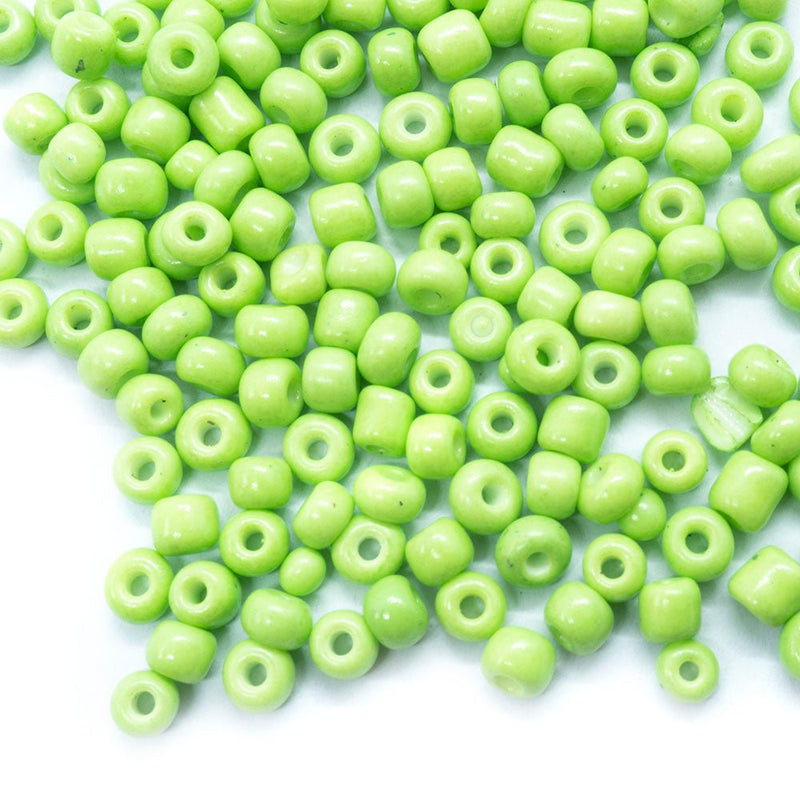 Load image into Gallery viewer, Baking Glass Seed Beads 6/0 4 - 5mm x3 - 4mm Lime - Affordable Jewellery Supplies
