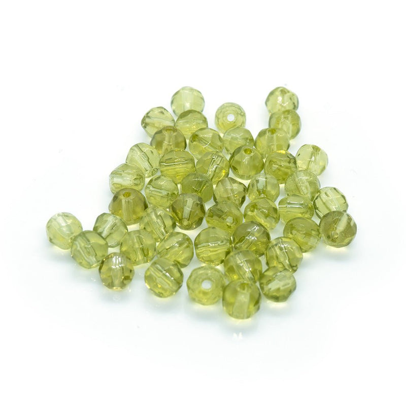 Load image into Gallery viewer, Crystal Glass Faceted Round 4mm Olive - Affordable Jewellery Supplies
