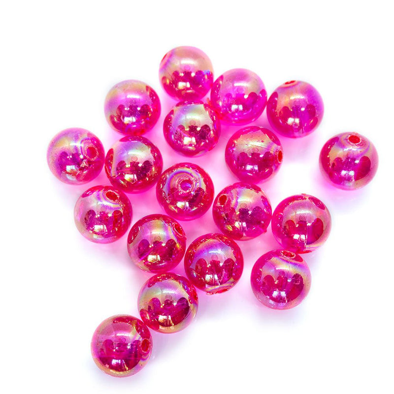 Load image into Gallery viewer, Eco - Friendly Transparent Beads 10mm Fuchsia - Affordable Jewellery Supplies
