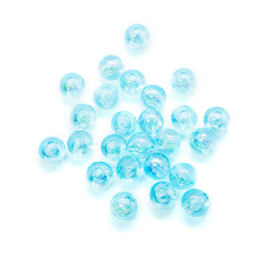 Eco - Friendly Transparent Beads 6mm Sky Blue - Affordable Jewellery Supplies