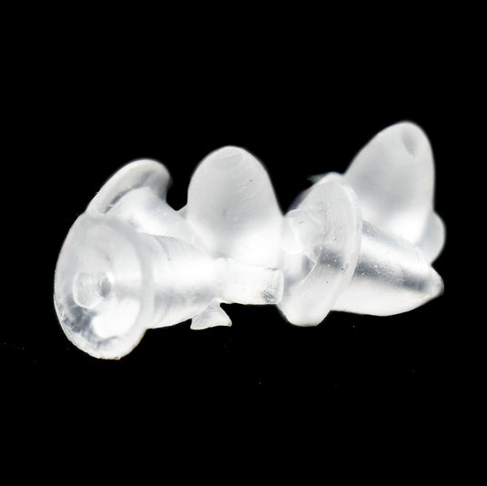 Plastic Earring Backs 5mm x 5mm Clear Plastic - Affordable Jewellery Supplies