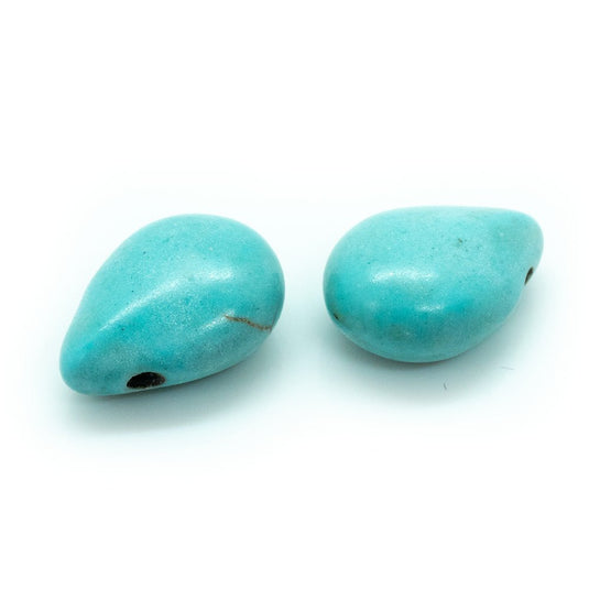 Synthetic Turquoise Flat Teardrop 15mm x 11mm Turquoise - Affordable Jewellery Supplies