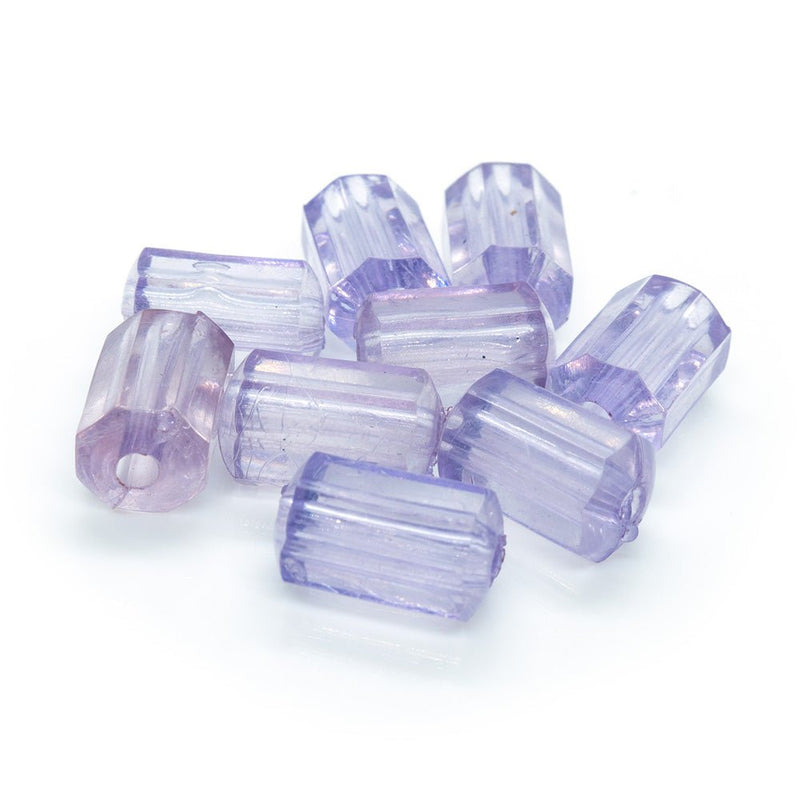 Load image into Gallery viewer, Acrylic Faceted Tube 12mm x 8mm Purple - Affordable Jewellery Supplies
