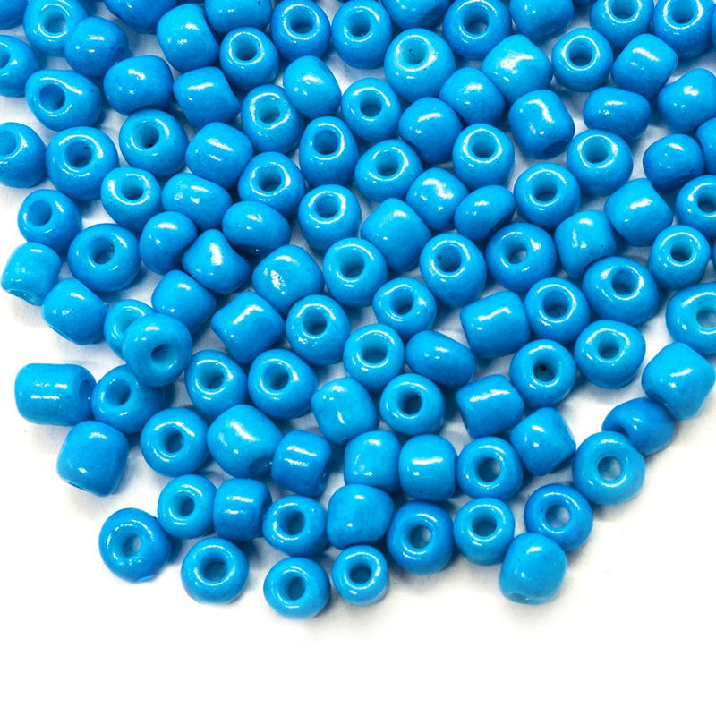 Load image into Gallery viewer, Baking Glass Seed Beads 6/0 4 - 5mm x3 - 4mm Dodger Blue - Affordable Jewellery Supplies
