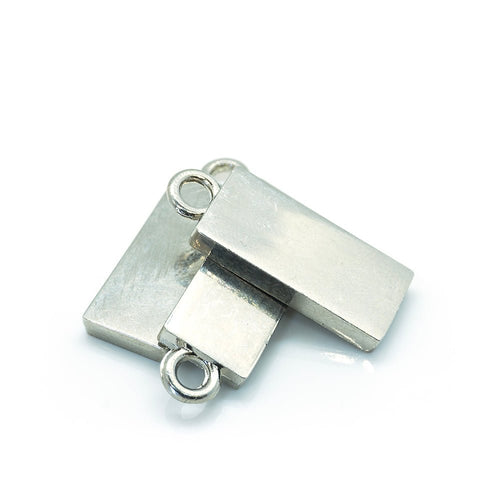 Rectangle Pendant with Loop 25mm x 10mm x 3mm Silver - Affordable Jewellery Supplies