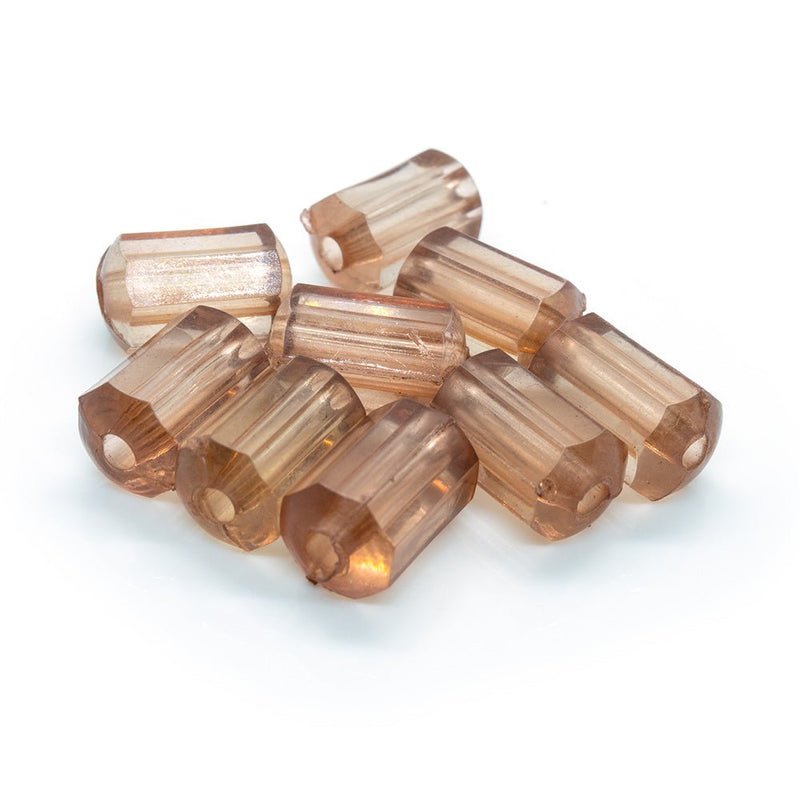 Load image into Gallery viewer, Acrylic Faceted Tube 12mm x 8mm Brown - Affordable Jewellery Supplies
