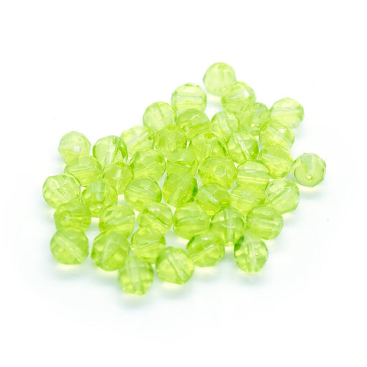 Crystal Glass Faceted Round 4mm Light OIive - Affordable Jewellery Supplies