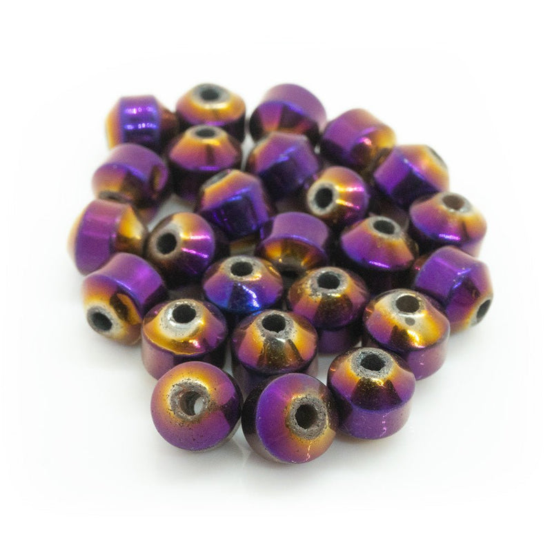 Load image into Gallery viewer, Hematite Bicone Beads 6mm Electroplated Purple - Affordable Jewellery Supplies
