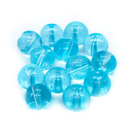 Crystal Glass Smooth Round Beads 6mm Aquamarine - Affordable Jewellery Supplies