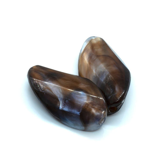 Acrylic Twist 31mm x 27mm Brown - Affordable Jewellery Supplies