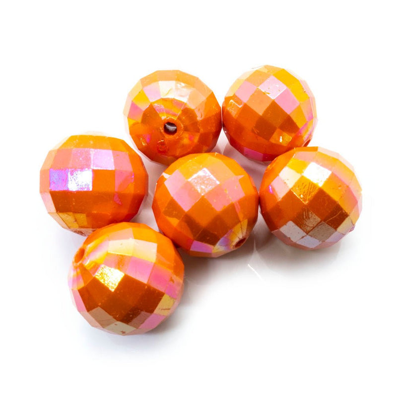 Load image into Gallery viewer, Bubblegum Acrylic Beads Faceted 20mm Orange - Affordable Jewellery Supplies
