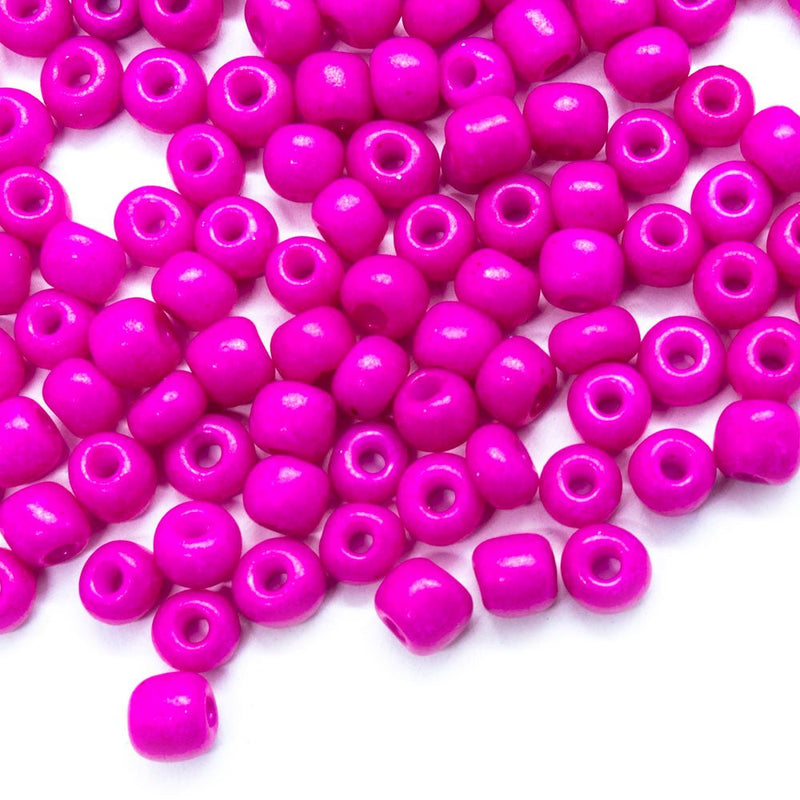 Load image into Gallery viewer, Baking Glass Seed Beads 6/0 4 - 5mm x3 - 4mm Fuchsia - Affordable Jewellery Supplies
