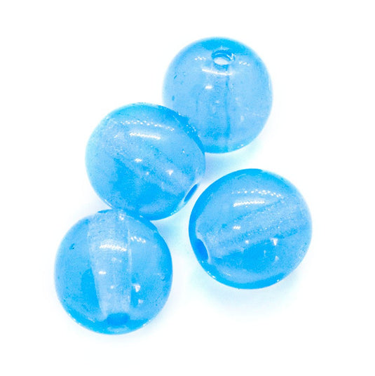 Czech Glass Druk Round 6mm Blue Opal - Affordable Jewellery Supplies