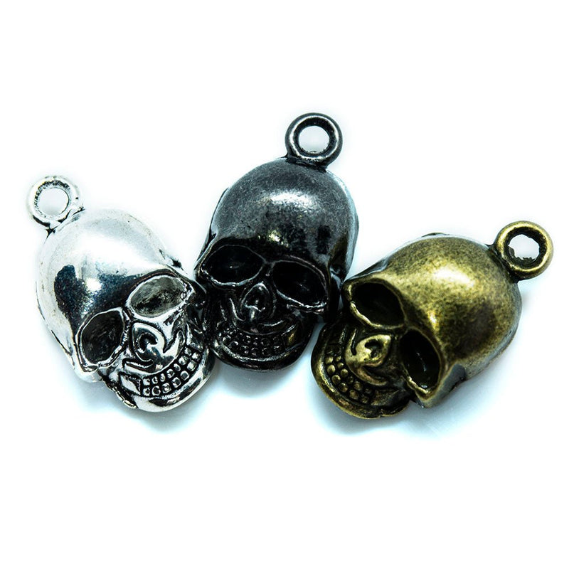 Load image into Gallery viewer, Skull Charm 20mm x 11mm Silver - Affordable Jewellery Supplies
