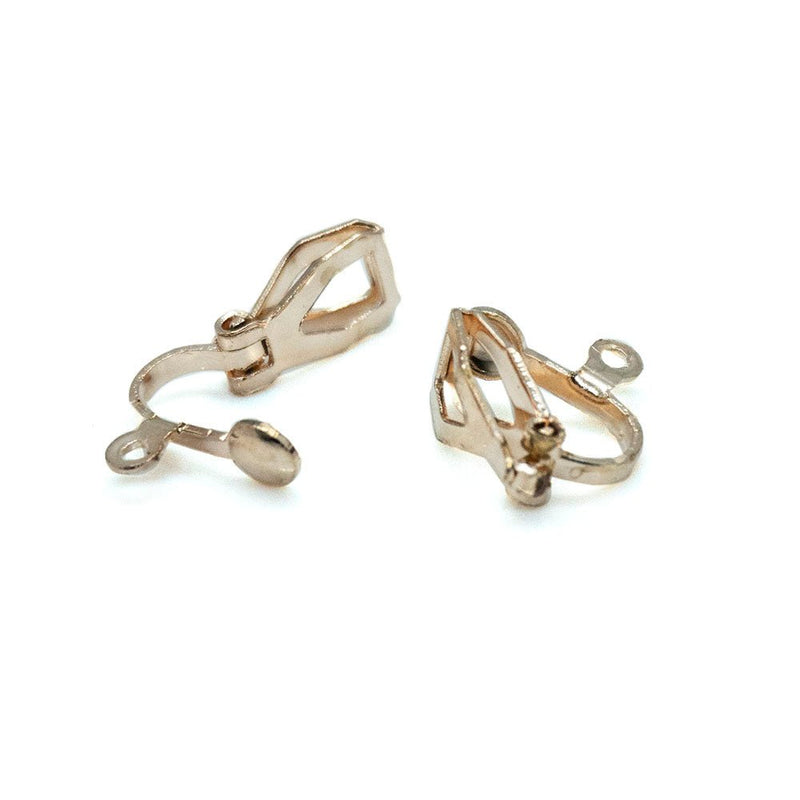 Load image into Gallery viewer, Clip - on Earwires 13mm x 11mm Rose Gold - Affordable Jewellery Supplies
