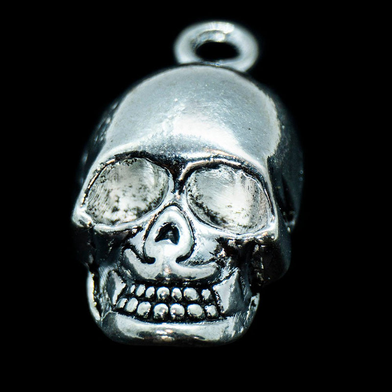 Load image into Gallery viewer, Skull Charm 20mm x 11mm Silver - Affordable Jewellery Supplies
