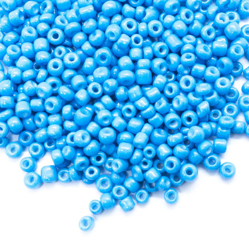 Load image into Gallery viewer, Baking Glass Seed Beads 8/0 3 - 3.5mm x 2mm Dodger Blue - Affordable Jewellery Supplies
