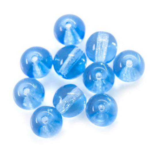 Czech Glass Druk Round 6mm Sapphire - Affordable Jewellery Supplies