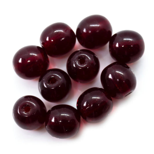 Czech Glass Druk Round 6mm Garnet - Affordable Jewellery Supplies